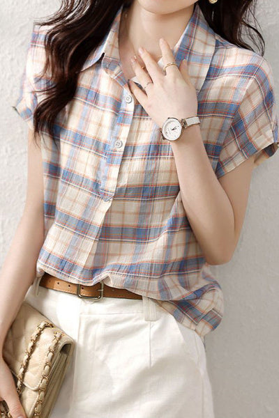 Classic plaid short sleeve shirt