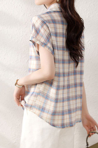 Classic plaid short sleeve shirt