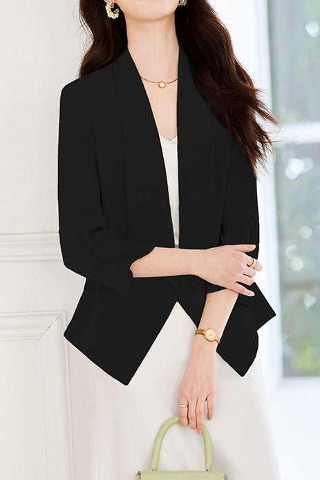 Solid color blazer without buttons