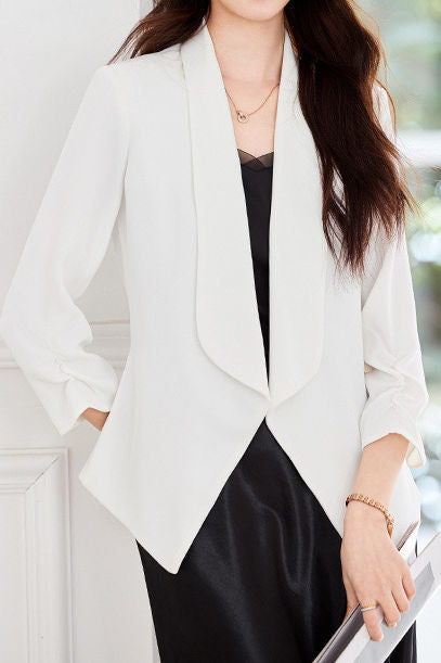 Solid color blazer without buttons