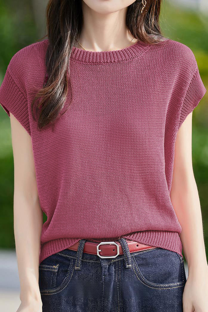 Casual flutter sleeve knit top
