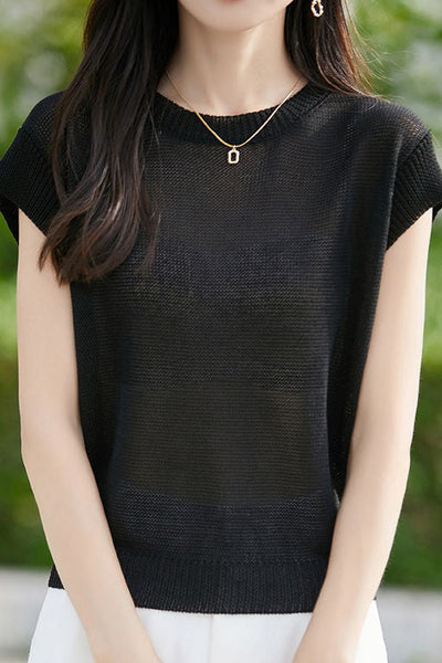 Casual flutter sleeve knit top