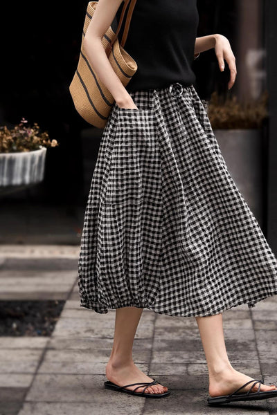 Casual Loose Elastic Waist Lantern Skirt