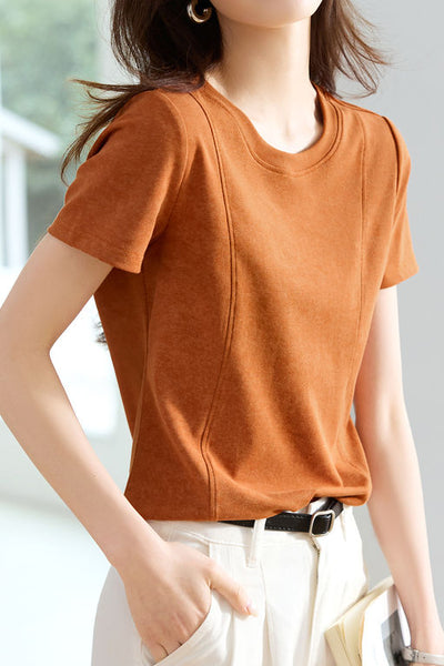 Simple and fashionable tie-dye crewneck T-shirt