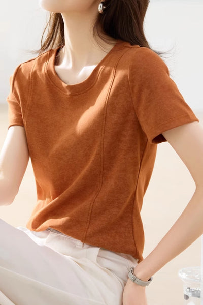 Simple and fashionable tie-dye crewneck T-shirt