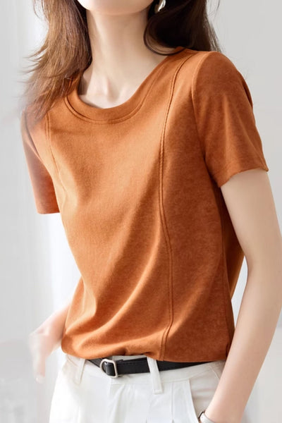 Simple and fashionable tie-dye crewneck T-shirt