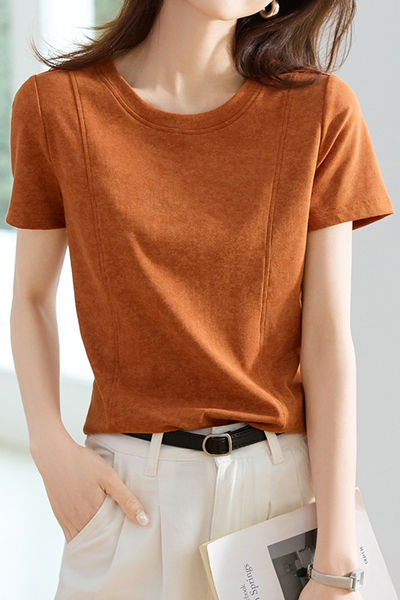 Simple and fashionable tie-dye crewneck T-shirt