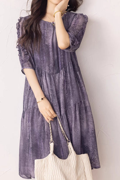 Elegant Flowing Printed Dress