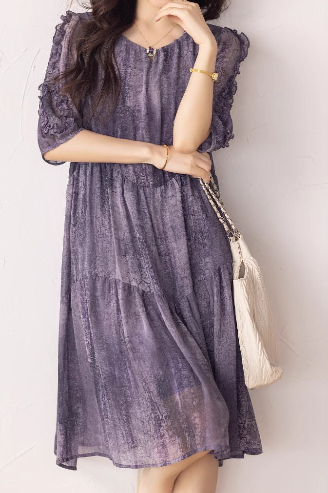 Elegant Flowing Printed Dress