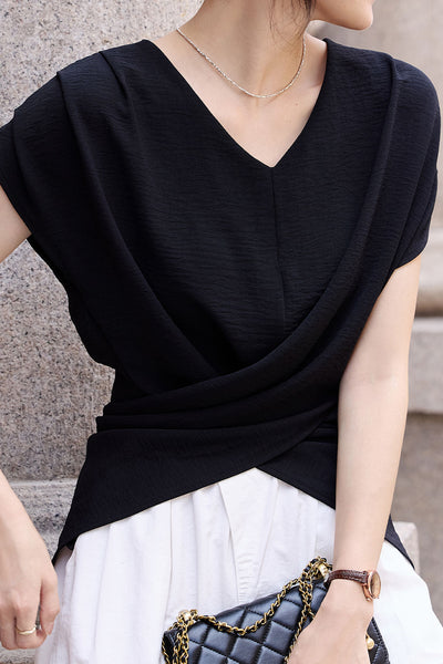 Fashion Batwing Sleeve Waist-cinched Shirt