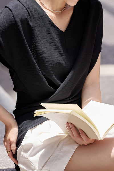 Fashion Batwing Sleeve Waist-cinched Shirt
