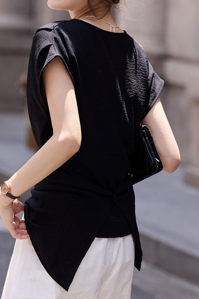 Fashion Batwing Sleeve Waist-cinched Shirt
