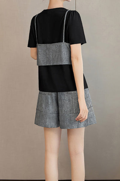 Fashionable Casual Fake Two-Piece Set