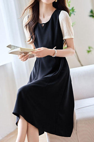 Simple Color-block Patchwork Dress