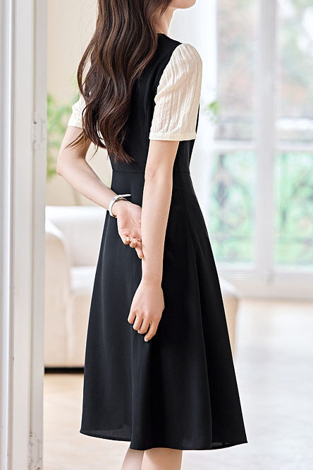Simple Color-block Patchwork Dress
