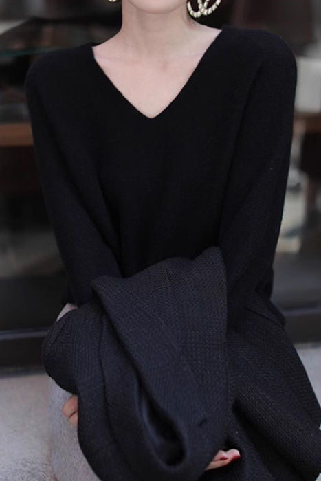 French Loose Long-Sleeve Knitwear