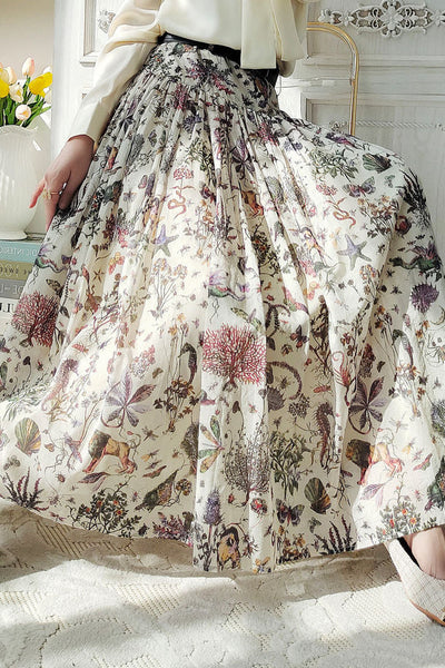 French Printed Long Skirt