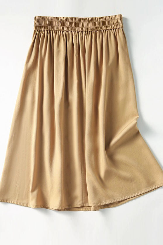 Elegant Office A-Line Pleated Skirt