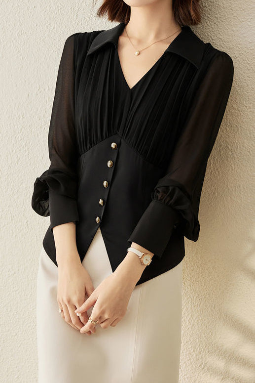 Fashion Pleated Waist Shirt