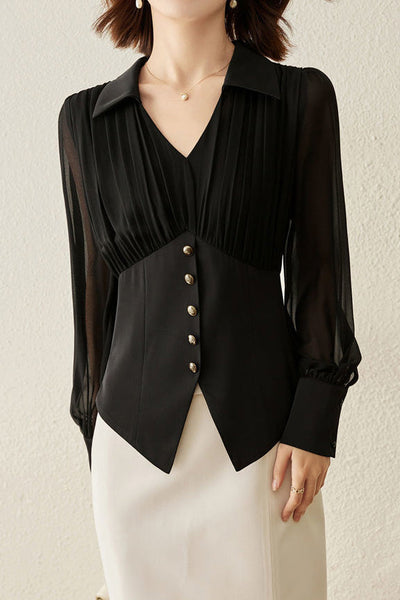Fashion Pleated Waist Shirt
