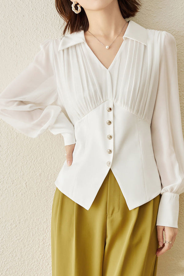 Fashion Pleated Waist Shirt