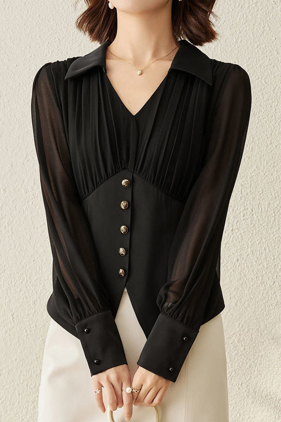 Fashion Pleated Waist Shirt