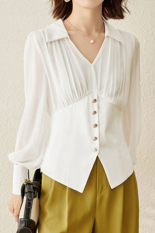 Fashion Pleated Waist Shirt