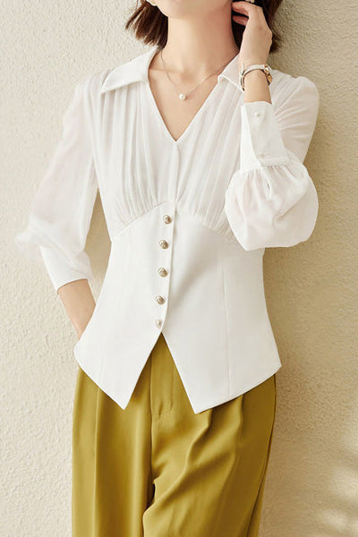 Fashion Pleated Waist Shirt