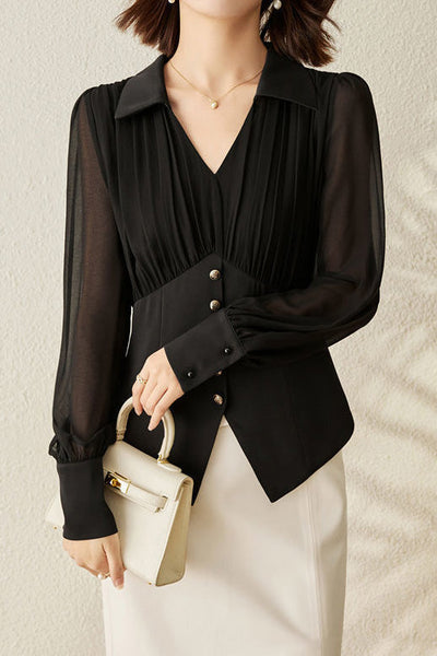 Fashion Pleated Waist Shirt