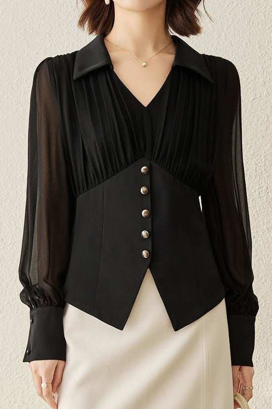 Fashion Pleated Waist Shirt