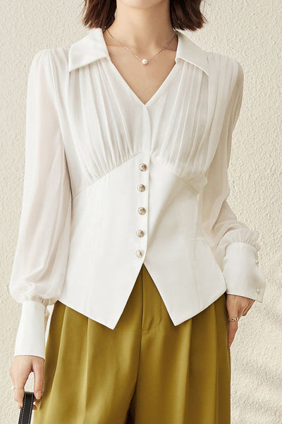 Fashion Pleated Waist Shirt