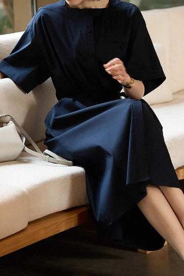 French-Temperament Square-Neck Dress