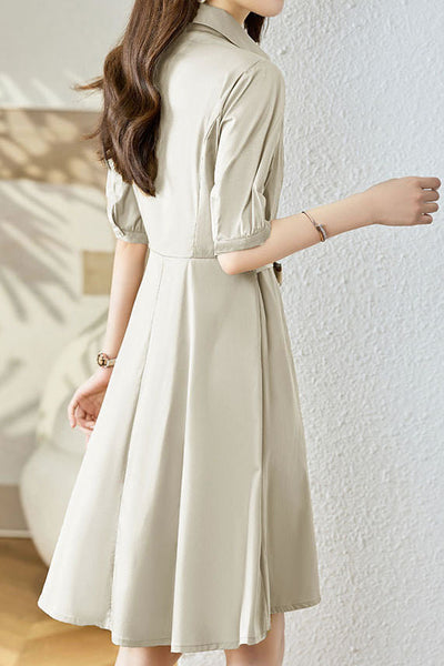 Stylish V-Neck Tie-Waist Dress