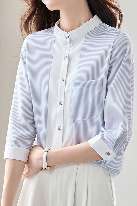 Stylish Striped Three-Quarter Sleeve Shirt