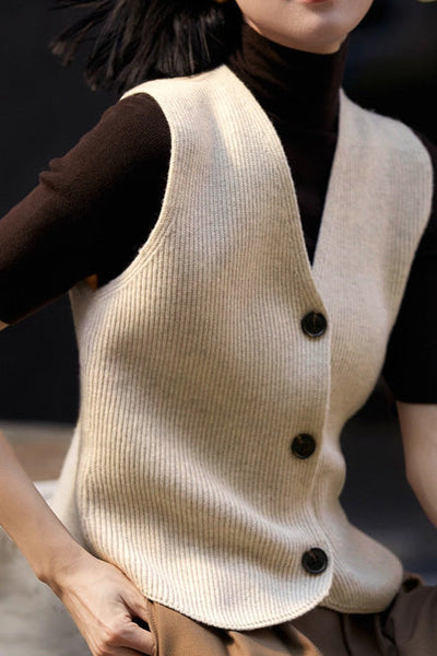 Early Autumn Warm Knit Sleeveless Vest