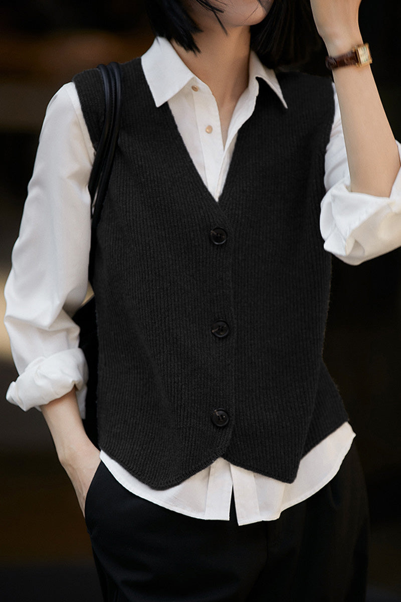 Early Autumn Warm Knit Sleeveless Vest