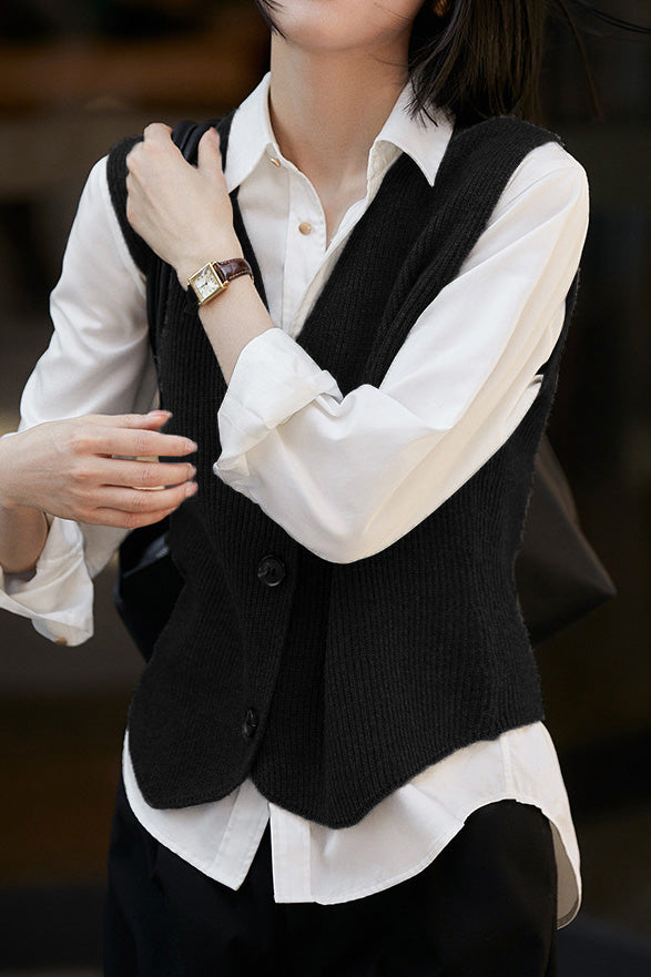 Early Autumn Warm Knit Sleeveless Vest