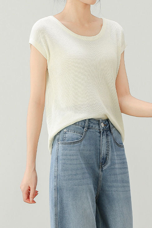 Simple Solid Color Elegant Knit Sweater
