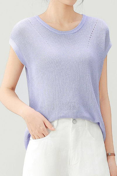 Simple Solid Color Elegant Knit Sweater