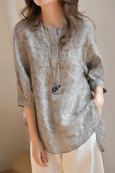 Literary Retro Printed Shirt