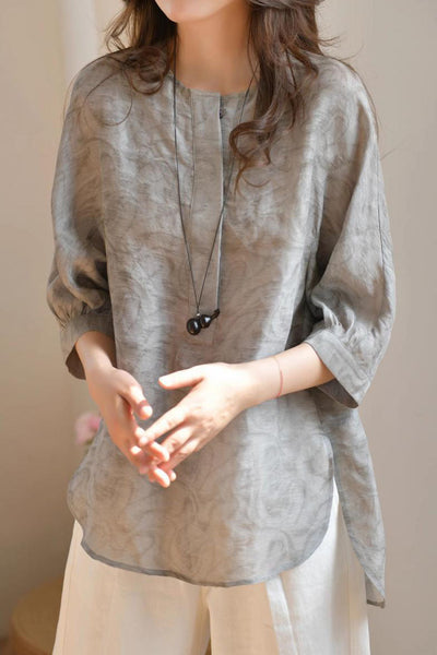 Literary Retro Printed Shirt