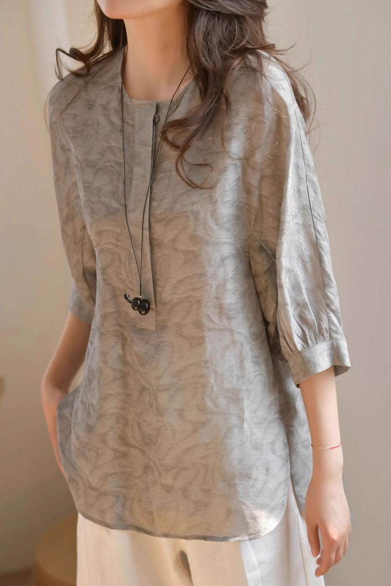 Literary Retro Printed Shirt