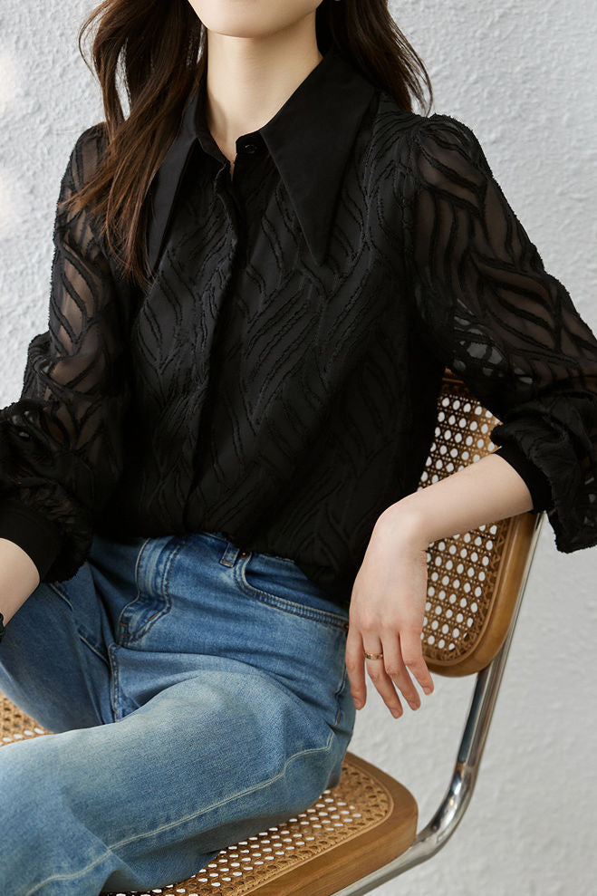 Fashionable Casual Textured Shirt