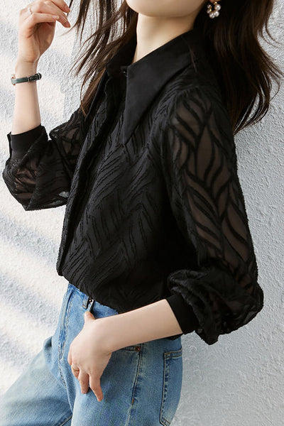 Fashionable Casual Textured Shirt