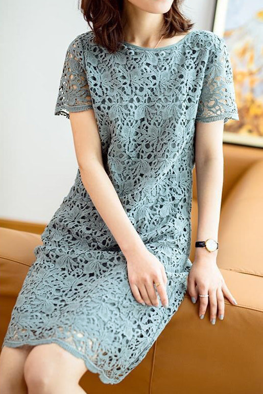 Fashionable lace hollow-out dress