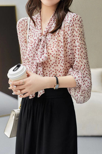 Fashionable elegant commuting floral shirt