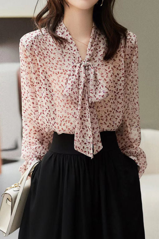 Fashionable elegant commuting floral shirt