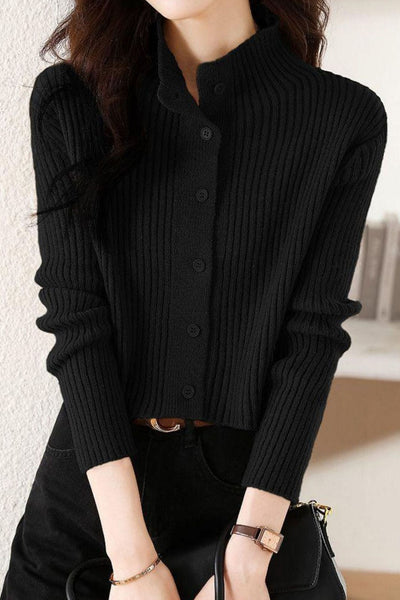 Fashionable casual semi-high neck sweater