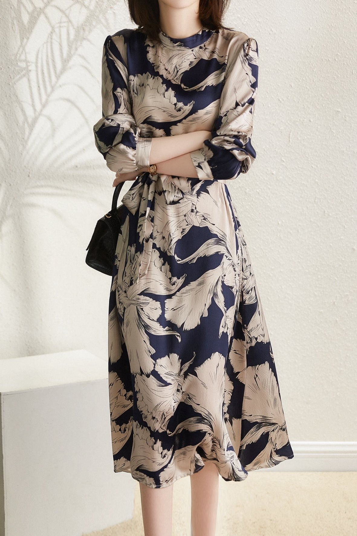 Elegant retro printed dress