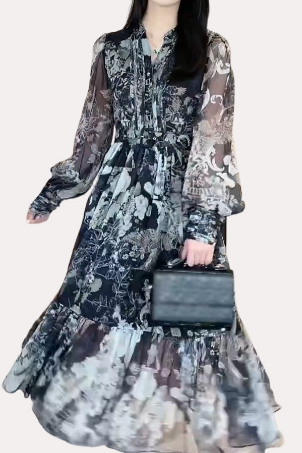 Elegant Retro Floral Dress